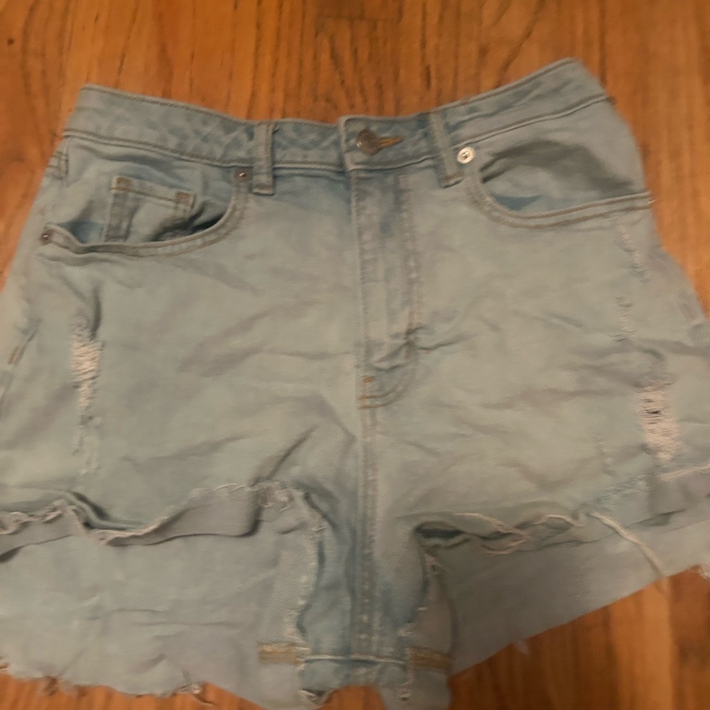 blue denim shorts